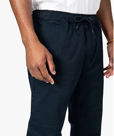 pantalon homme en toile avec taille et bas elastique bleuA624901_2