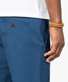 bermuda homme en toile unie 5 poches coupe chino bleu shorts et bermudasA625801_2