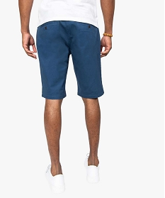 bermuda homme en toile unie 5 poches coupe chino bleu shorts et bermudasA625801_3