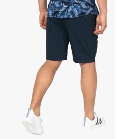 bermuda homme en toile a taille elastiquee bleuA626101_3