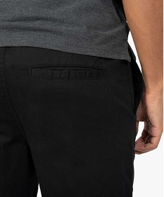 bermuda homme en toile a taille elastiquee noir shorts et bermudasA626201_2