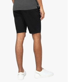 bermuda homme en toile a taille elastiquee noir shorts et bermudasA626201_3
