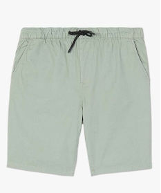 bermuda homme en toile a taille elastiquee vert shorts et bermudasA626301_4