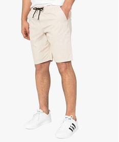 bermuda homme en toile a taille elastiquee beige shorts et bermudasA626401_1