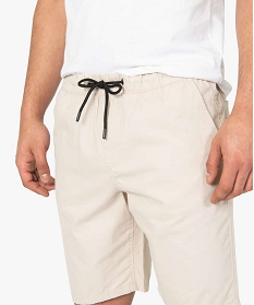 bermuda homme en toile a taille elastiquee beige shorts et bermudasA626401_2