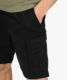 bermuda homme multipoche a taille elastiquee noir shorts et bermudasA626501_2