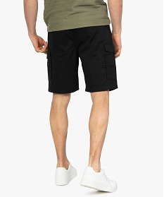 bermuda homme multipoche a taille elastiquee noir shorts et bermudasA626501_3