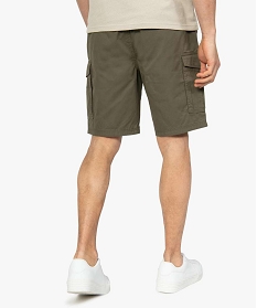 bermuda homme multipoche a taille elastiquee vert shorts et bermudasA626601_3
