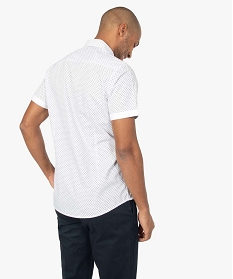 chemise homme a manches courtes imprimee blanc chemise manches courtesA629001_3