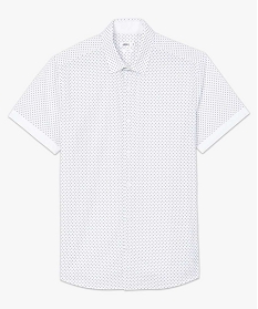 chemise homme a manches courtes imprimee blanc chemise manches courtesA629001_4