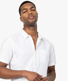 chemise homme a manches courtes en lin majoritaire blanc chemise manches courtesA629601_2