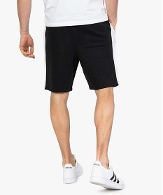 bermuda homme en maille extensible avec bandes contrastantes noir shorts et bermudasA632601_3