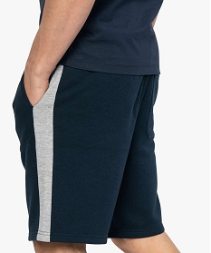 bermuda homme en maille extensible avec bandes contrastantes bleu shorts et bermudasA632701_2