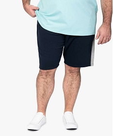 bermuda homme avec bandes contrastantes sur les cotes bleu shorts et bermudasA633201_2