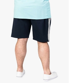 bermuda homme avec bandes contrastantes sur les cotes bleu shorts et bermudasA633201_3
