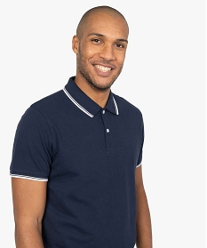 polo homme a manches courtes 100 coton bio bleu polosA634001_2