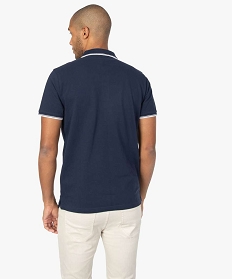 polo homme a manches courtes 100 coton bio bleuA634001_3