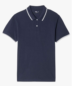 polo homme a manches courtes 100 coton bio bleu polosA634001_4