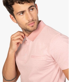 polo homme a manches courtes a fines rayures rose polosA634701_2