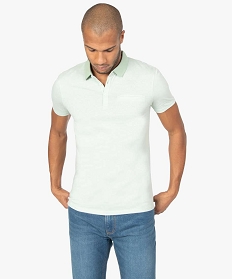 polo homme a manches courtes a fines rayures vert polosA634801_2