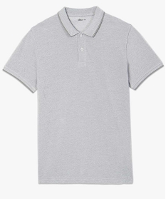 polo homme a manches courtes avec finitions fantaisie gris polosA635101_4