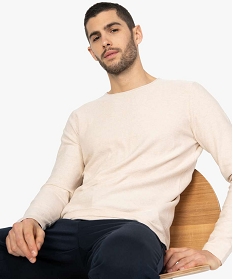 pull homme en maille fine et col roulotte beige pullsA638301_1