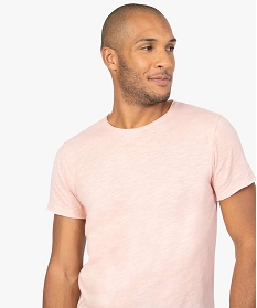 tee-shirt homme a manches courtes avec finitions roulottees rose tee-shirtsA640701_2