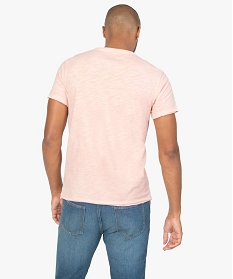 tee-shirt homme a manches courtes avec finitions roulottees rose tee-shirtsA640701_3