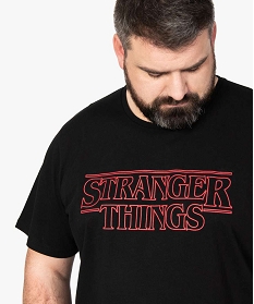 tee-shirt homme avec inscription - stranger things noirA643401_2