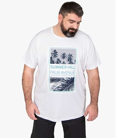 tee-shirt homme a manches courtes avec motifs palmiers blanc tee-shirtsA644301_1