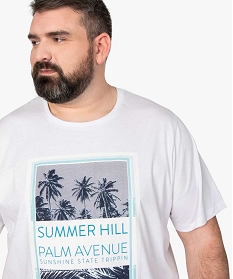 tee-shirt homme a manches courtes avec motifs palmiers blancA644301_2
