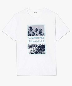 tee-shirt homme a manches courtes avec motifs palmiers blanc tee-shirtsA644301_4
