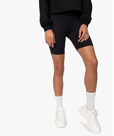 legging court femme en maille extensible noir leggings et jeggingsA647301_2