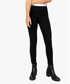 legging femme en maille milano avec large taille elastiquee noir leggings et jeggingsA647401_1