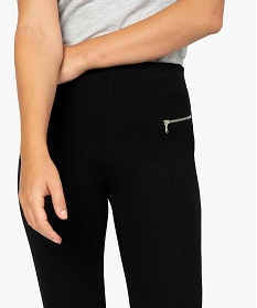leggings femme en maille milano avec fausses poches zippees noirA647601_2