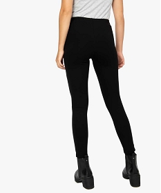leggings femme en maille milano avec fausses poches zippees noirA647601_3