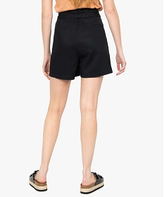 short femme en lyocell coupe large noir shortsA648001_3