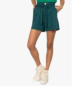 short femme en lyocell coupe large vert shortsA648201_1