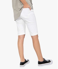 bermuda slim en coton extensible femme blanc vif shortsA648801_3