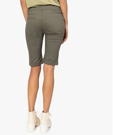 bermuda femme en coton extensible vert shortsA648901_3