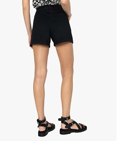 short femme ample taille haute avec poches fantaisie noir shortsA649001_3