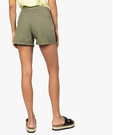 short femme ample taille haute avec poches fantaisie vert shortsA649101_3