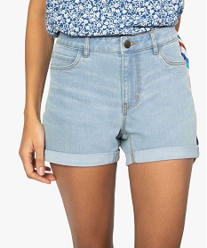 short femme en jean avec revers cousus bleu shortsA650101_2