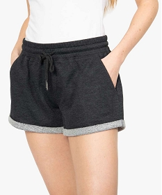 short femme en maille coupe large gris shortsA650401_2