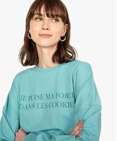 sweat femme non molletonne avec message vertA651601_1