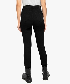 jean femme coupe skinny taille haute delavage plus econome en eau noir taille hauteA652401_3