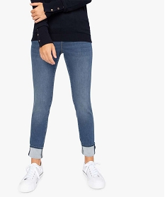 jean femme coupe skinny taille haute bleuA652701_1