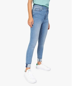 GEMO Jean femme coupe skinny taille haute Gris