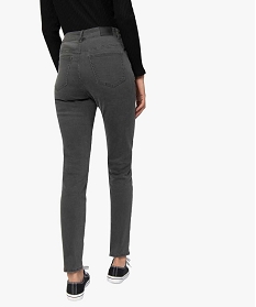 jean femme taille haute coupe slim grisA653901_3