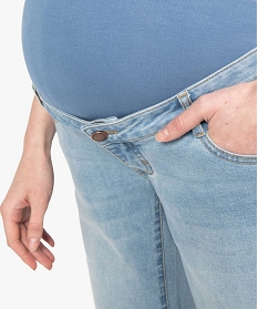 jean de grossesse slim 4 poches avec bandeau jersey bleuA655101_2